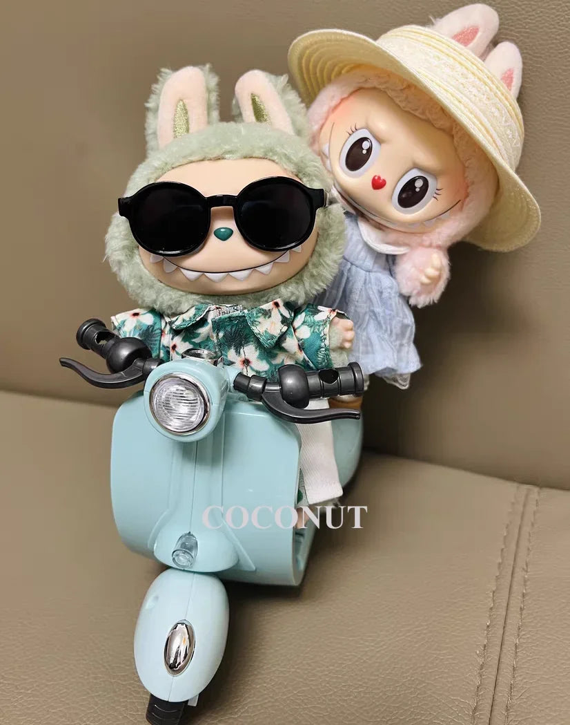 Labubu Ride-On Motorcycle Toy - Electric Moving Vehicle for 15/17Cm Vinyl Dolls with Realistic Design