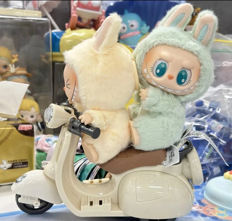 Labubu Ride-On Motorcycle Toy - Electric Moving Vehicle for 15/17Cm Vinyl Dolls with Realistic Design